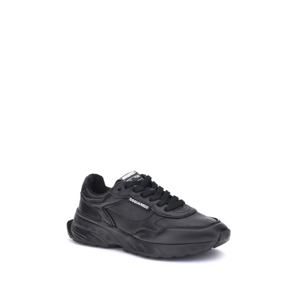 Dsquared² Black Leather Bos Taurus Model Sneakers