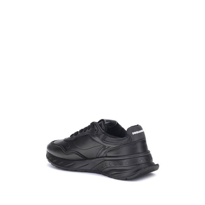 Dsquared² Black Leather Bos Taurus Model Sneakers