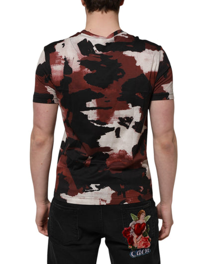 Dolce & Gabbana Camiseta de cuello redondo para hombre, camuflaje multicolor