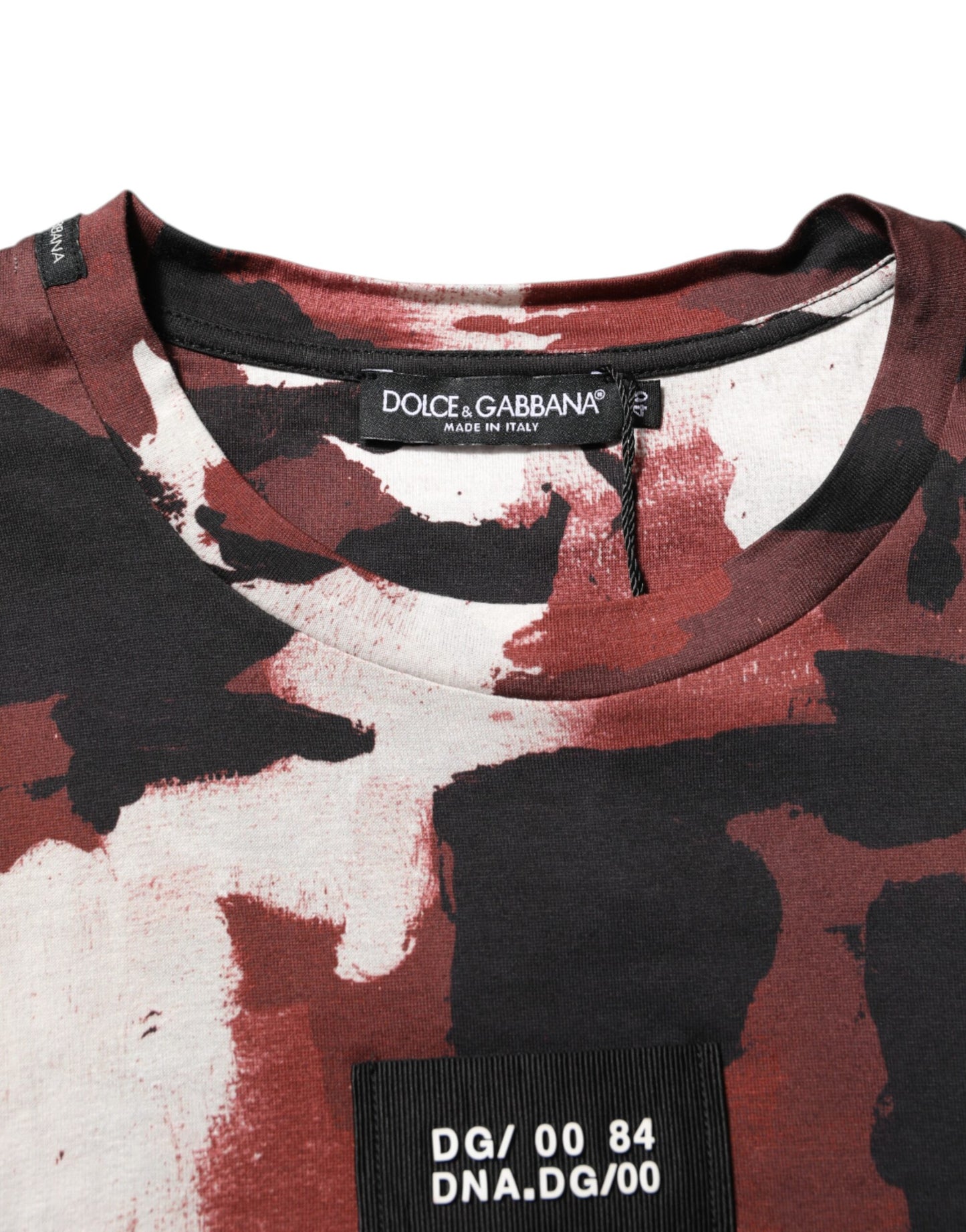 Dolce & Gabbana Camiseta de cuello redondo para hombre, camuflaje multicolor