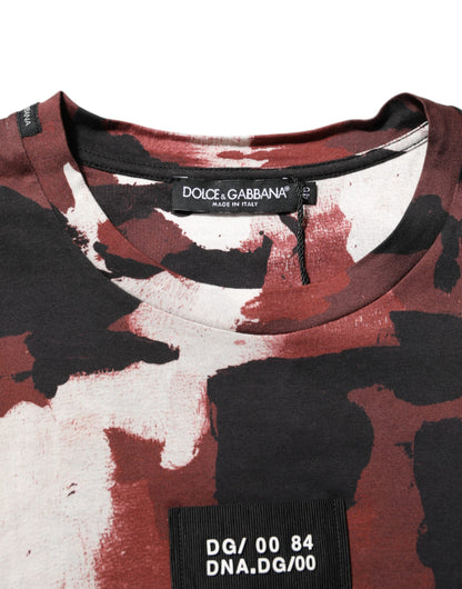 Dolce & Gabbana Camiseta de cuello redondo para hombre, camuflaje multicolor