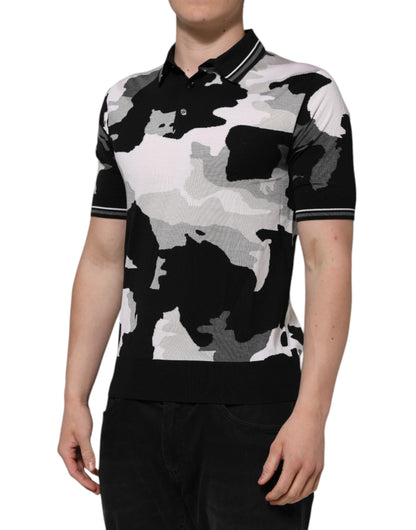Polo de cuello con estampado de camuflaje multicolor de Dolce & Gabbana