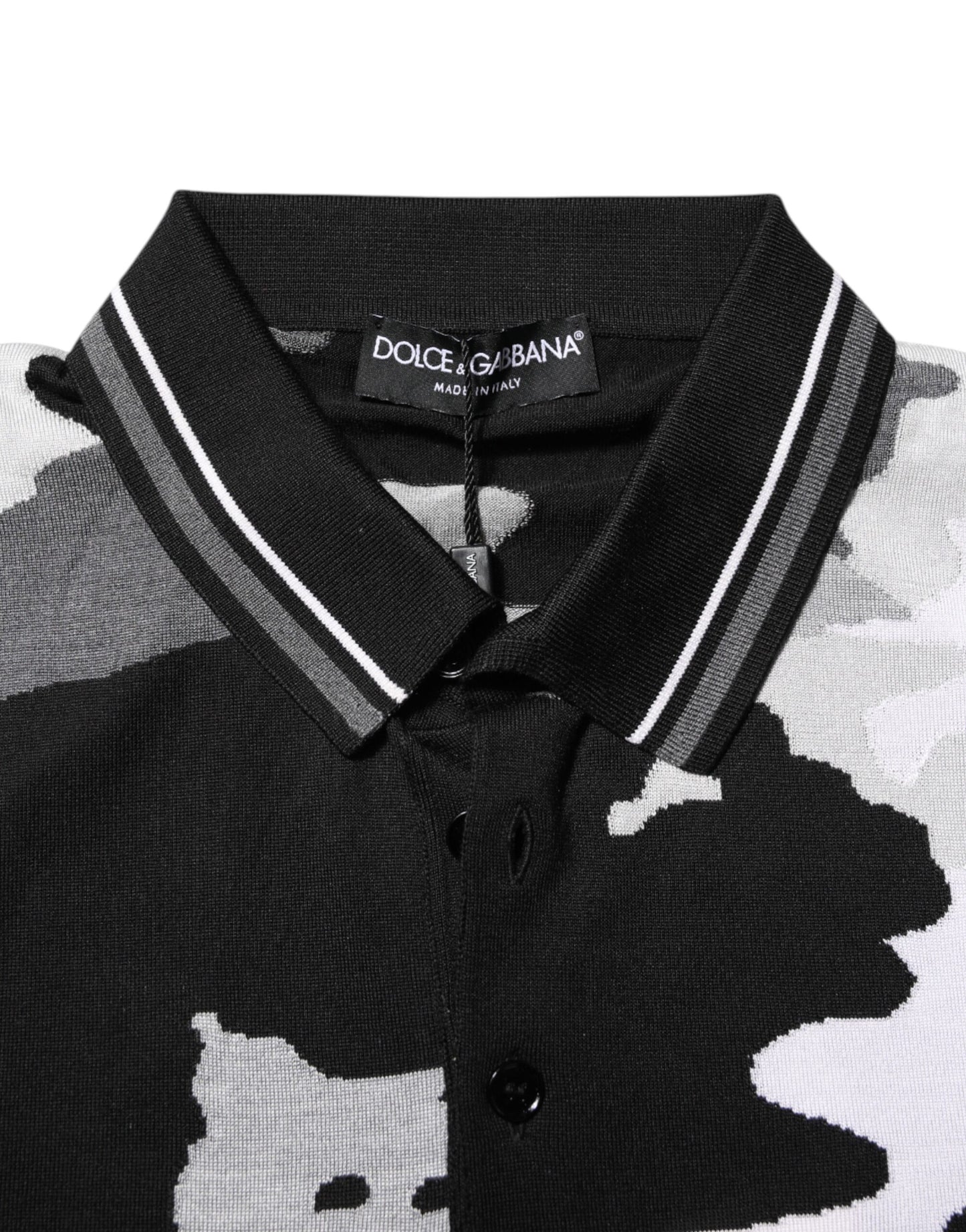 Polo de cuello con estampado de camuflaje multicolor de Dolce & Gabbana