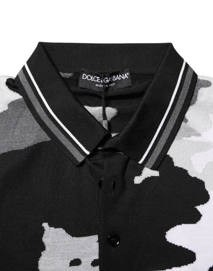 Polo de cuello con estampado de camuflaje multicolor de Dolce & Gabbana