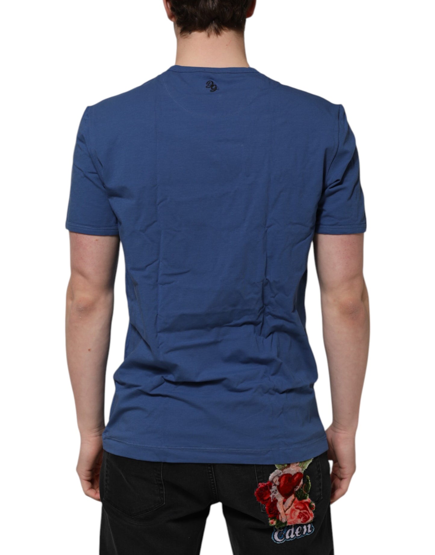 Camiseta Interior Dolce & Gabbana de Algodón Azul para Hombre con Cuello Redondo