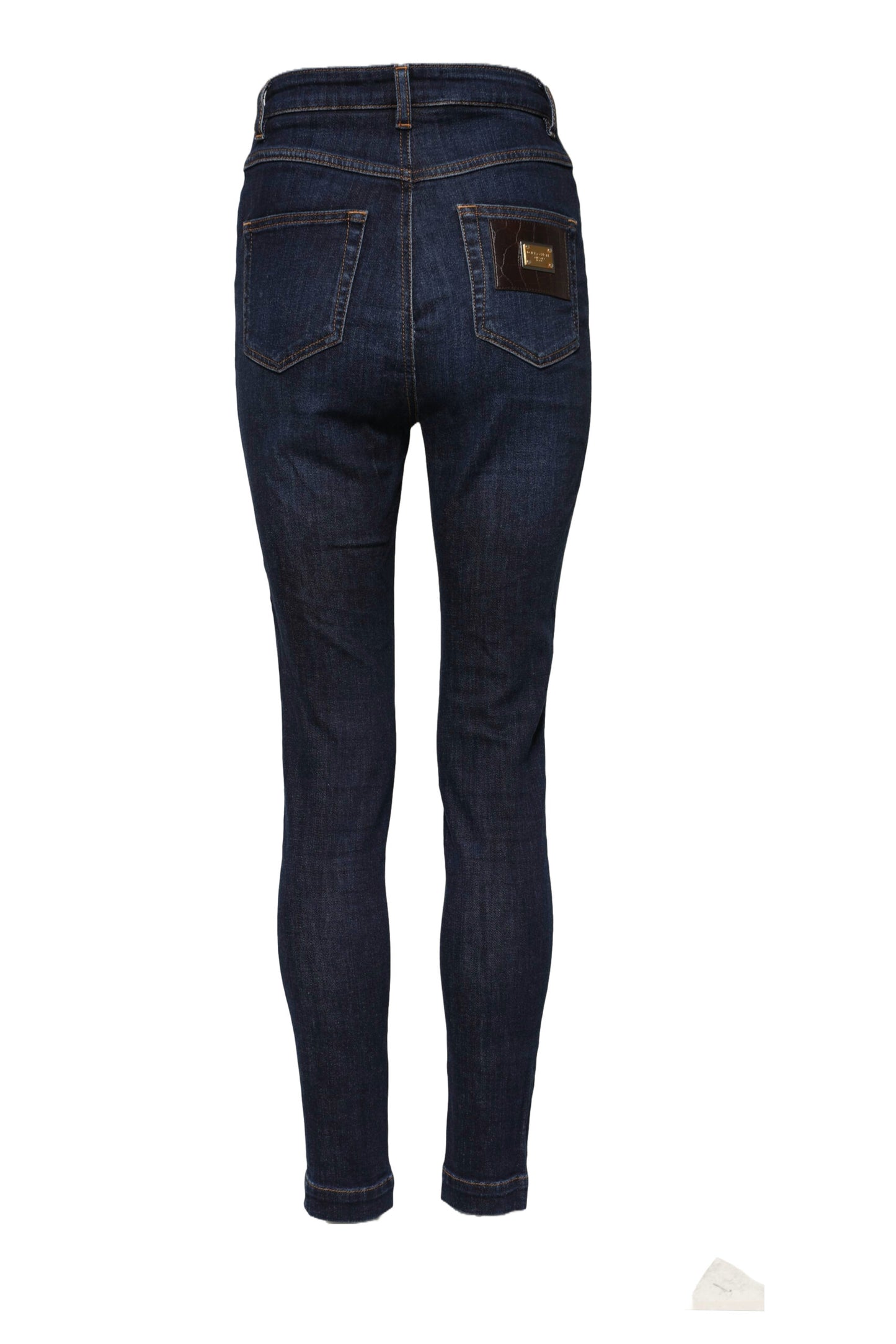 Vaqueros ajustados de mezclilla de talle alto azul GRACE de Dolce & Gabbana