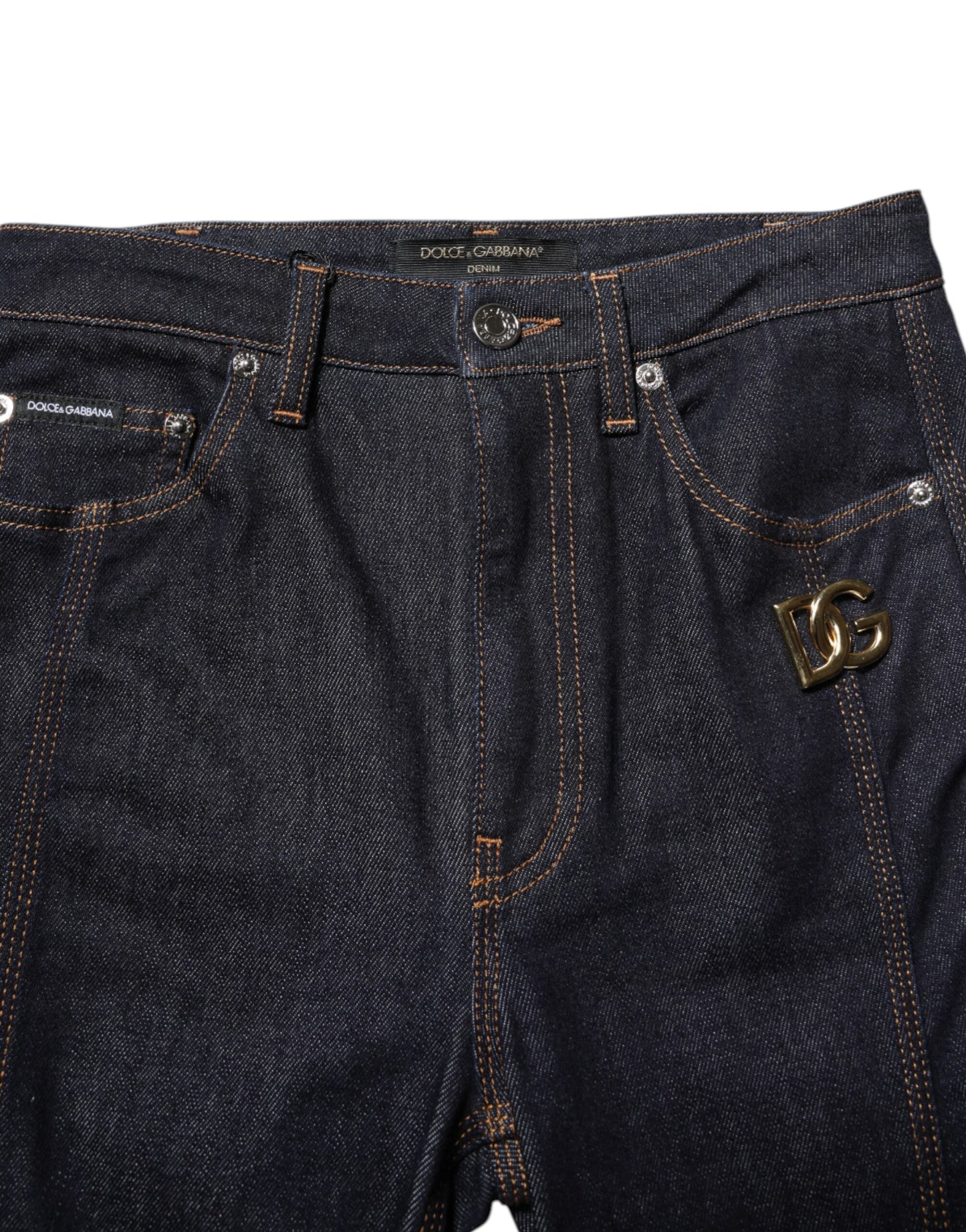 Jeans vaqueros bootcut de tiro medio de algodón negro de Dolce & Gabbana
