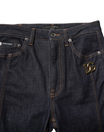 Jeans vaqueros bootcut de tiro medio de algodón negro de Dolce & Gabbana