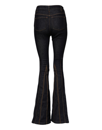 Jeans vaqueros bootcut de tiro medio de algodón negro de Dolce & Gabbana