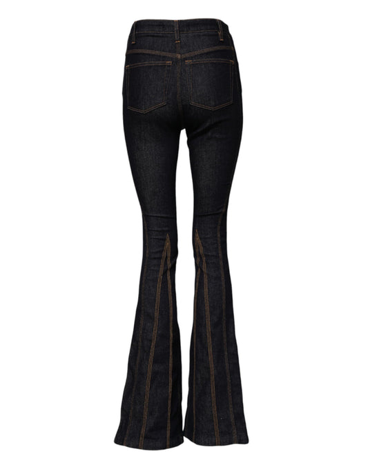 Jeans vaqueros bootcut de tiro medio de algodón negro de Dolce & Gabbana