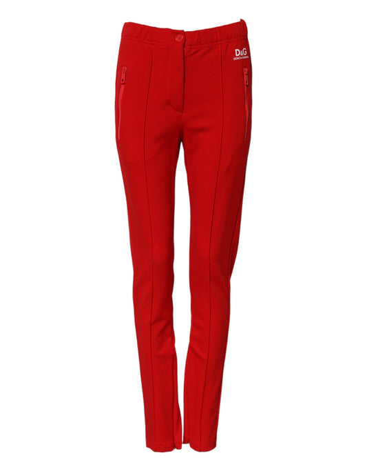 Pantalones Dolce & Gabbana rojos de talle medio y corte ajustado