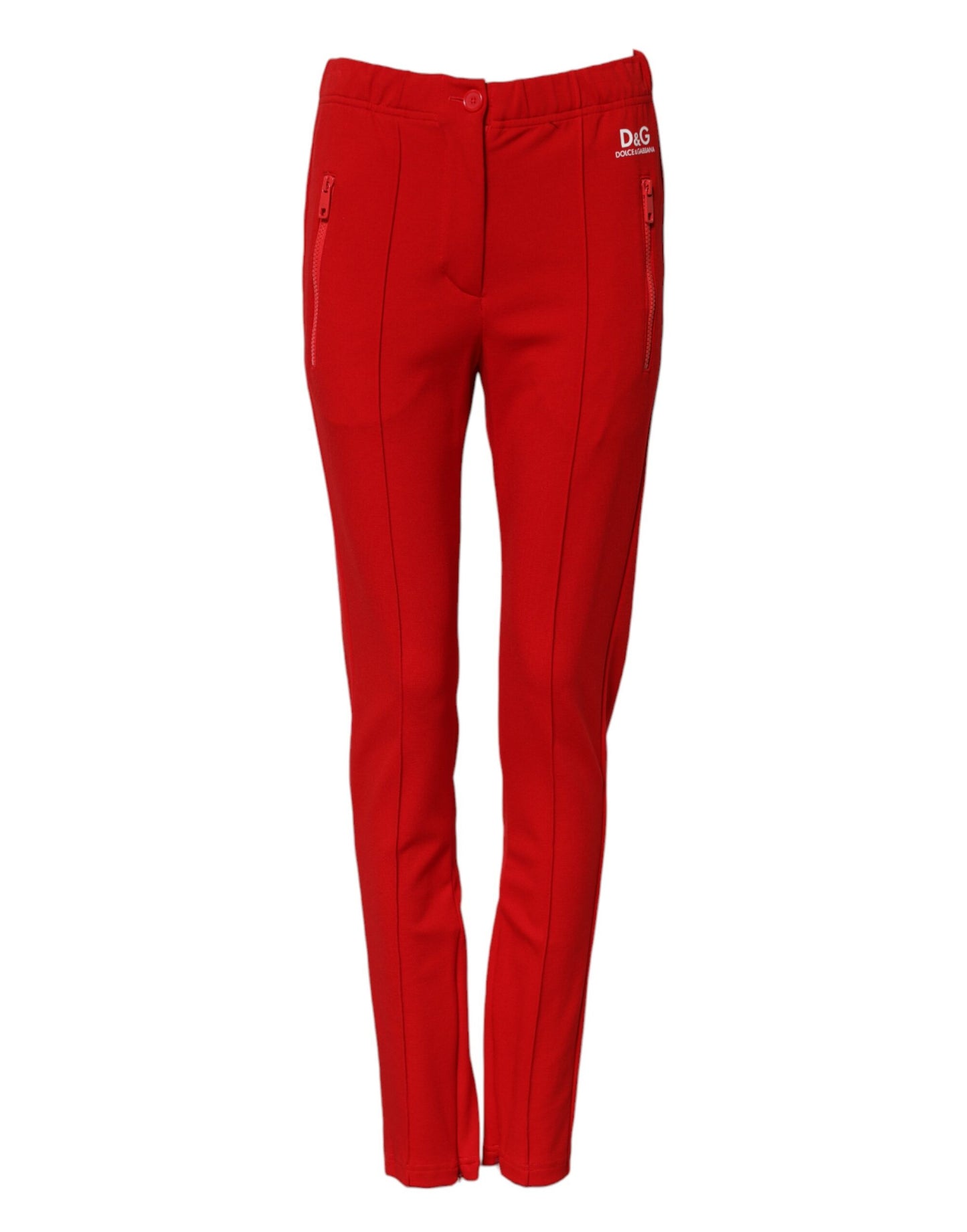 Pantalones Dolce & Gabbana rojos de talle medio y corte ajustado
