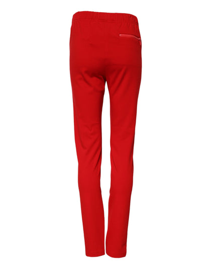 Pantalones Dolce & Gabbana rojos de talle medio y corte ajustado