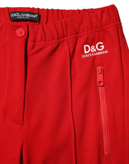 Pantalones Dolce & Gabbana rojos de talle medio y corte ajustado