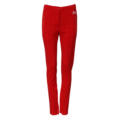 Pantalones Dolce & Gabbana rojos de talle medio y corte ajustado