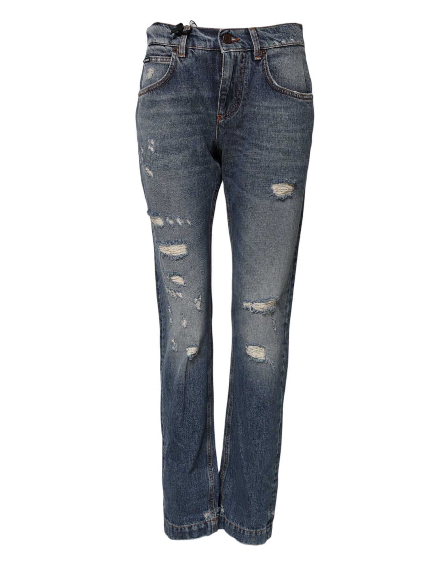 Vaqueros rotos de algodón azul Dolce & Gabbana de corte holgado