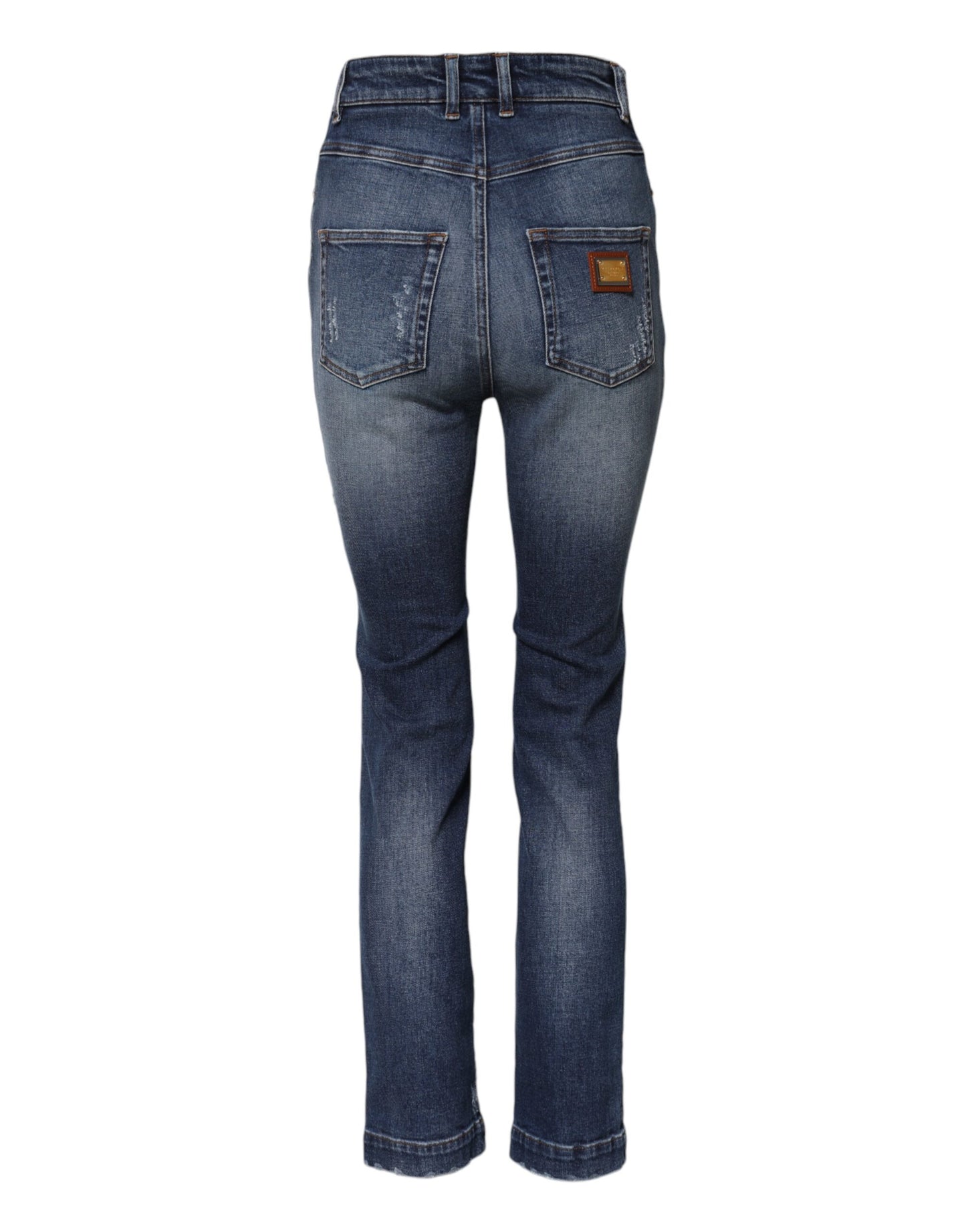 Vaqueros de mezclilla Dolce & Gabbana con adornos de pedrería azul