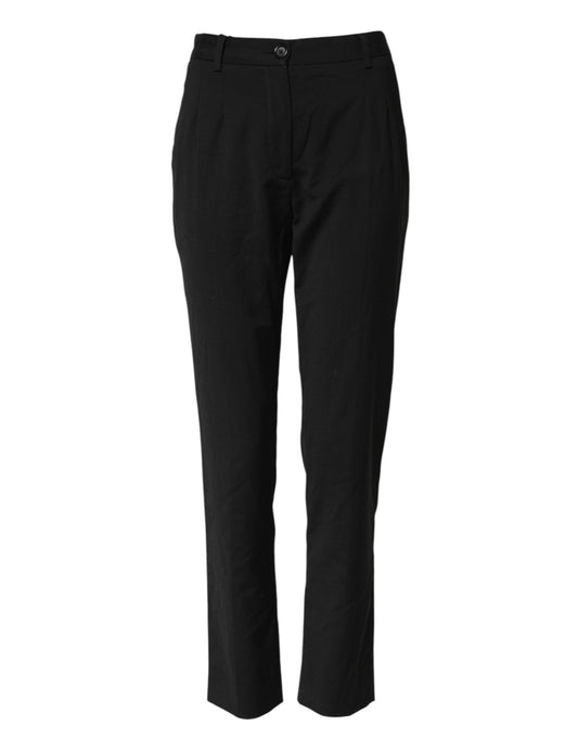 Pantalones Tapered de Talle Alto con Logotipo STAFF de Dolce & Gabbana Negros