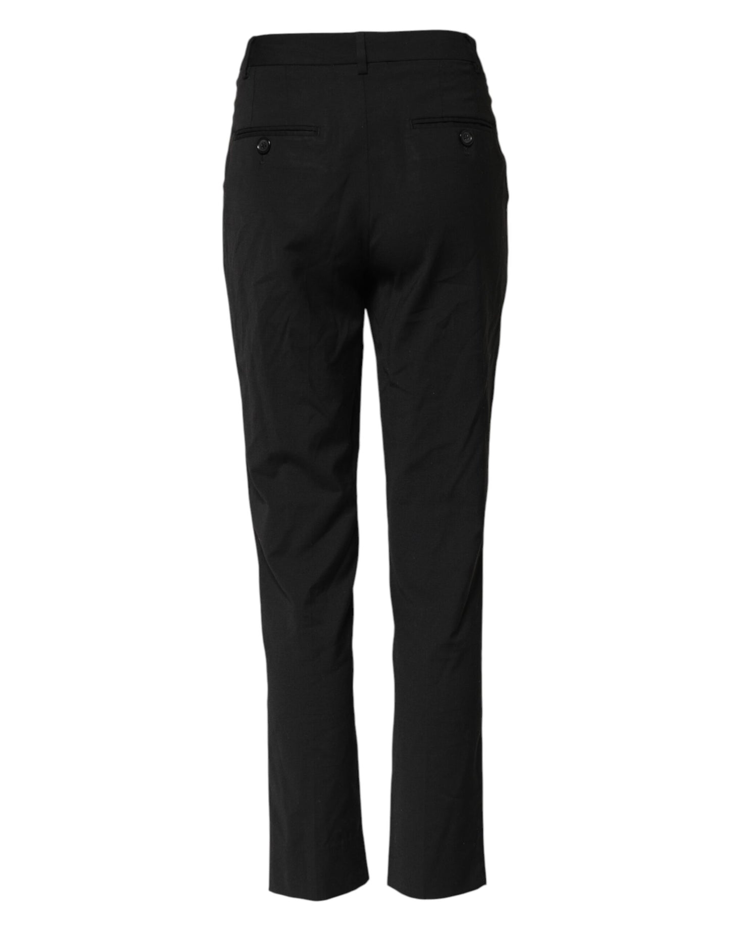 Pantalones Tapered de Talle Alto con Logotipo STAFF de Dolce & Gabbana Negros