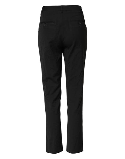 Pantalones Tapered de Talle Alto con Logotipo STAFF de Dolce & Gabbana Negros