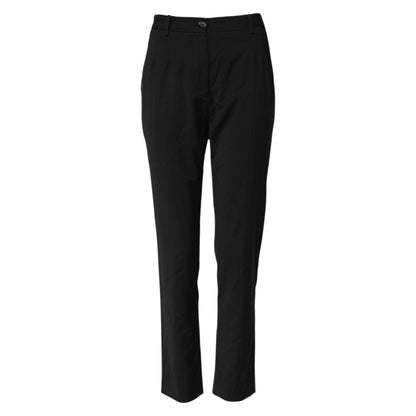 Pantalones Tapered de Talle Alto con Logotipo STAFF de Dolce & Gabbana Negros