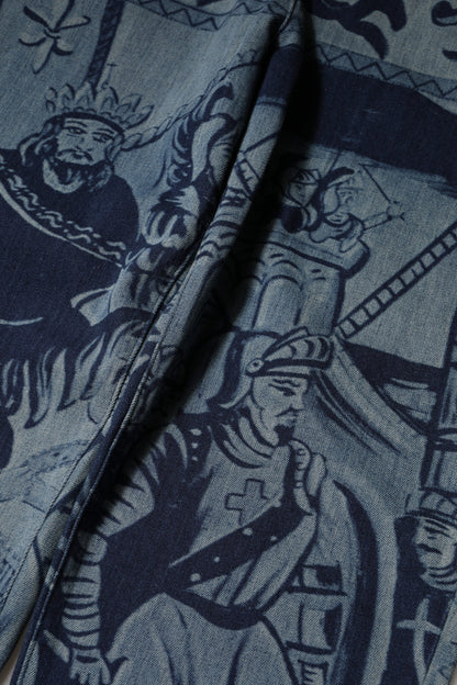 Dolce & Gabbana Vaqueros Tapered con Estampado Gráfico Azul