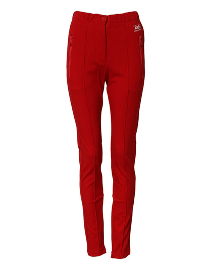 Pantalones Dolce & Gabbana rojos de talle medio y corte ajustado