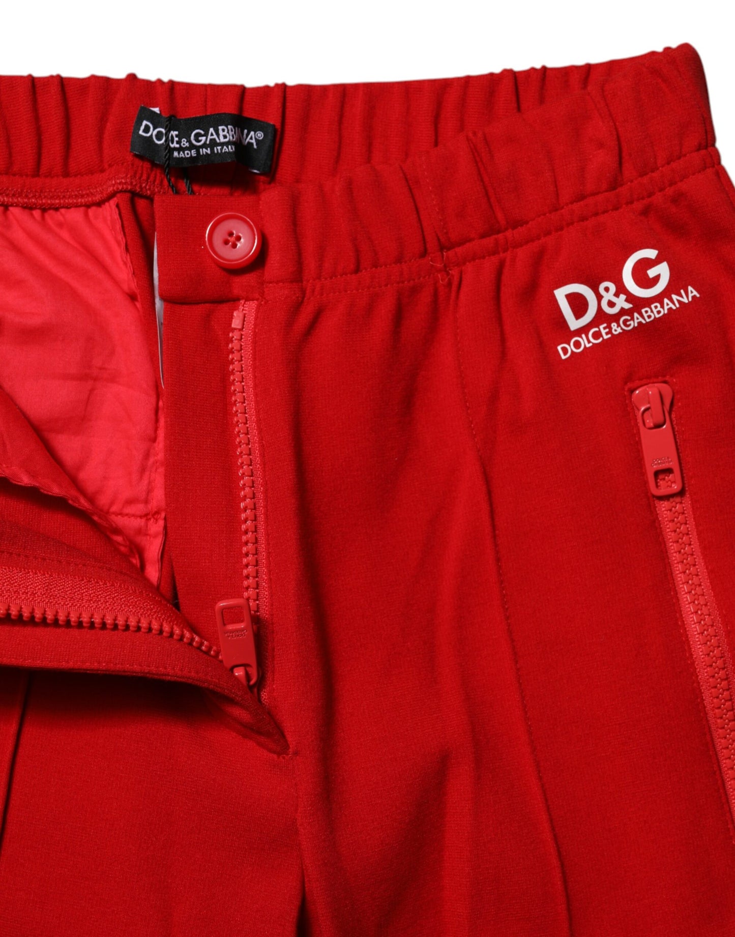 Pantalones Dolce & Gabbana rojos de talle medio y corte ajustado