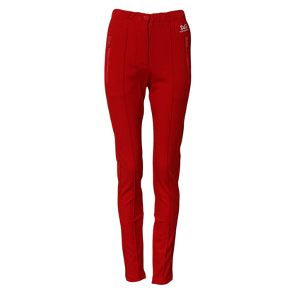 Pantalones Dolce & Gabbana rojos de talle medio y corte ajustado