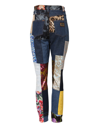 Dolce & Gabbana Vaqueros pitillo de mezclilla con patchwork multicolor