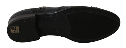 Zapatos de vestir Oxford brogue de cuero azul oscuro Dolce & Gabbana