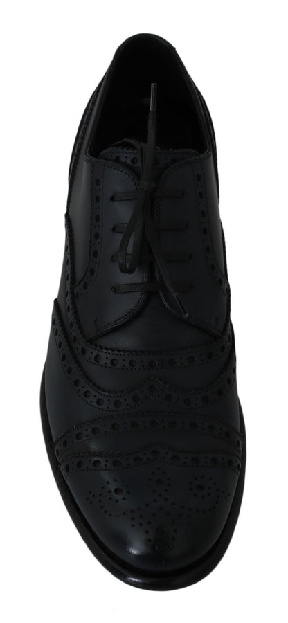 Zapatos de vestir Oxford brogue de cuero azul oscuro Dolce & Gabbana