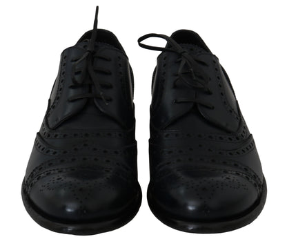 Zapatos de vestir Oxford brogue de cuero azul oscuro Dolce & Gabbana