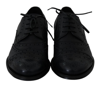 Zapatos de vestir Oxford con puntera de piel azul Dolce & Gabbana