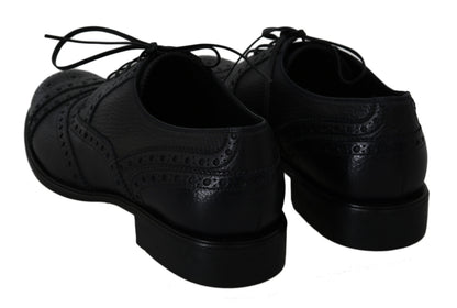 Zapatos de vestir Oxford con puntera de piel azul Dolce & Gabbana