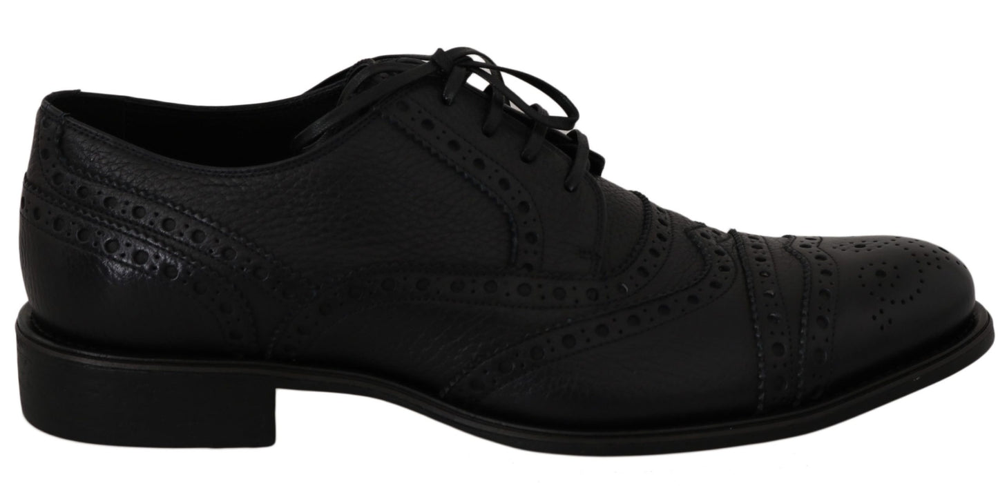 Zapatos de vestir Oxford con puntera de piel azul Dolce & Gabbana