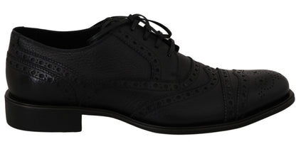 Zapatos de vestir Oxford con puntera de piel azul Dolce & Gabbana