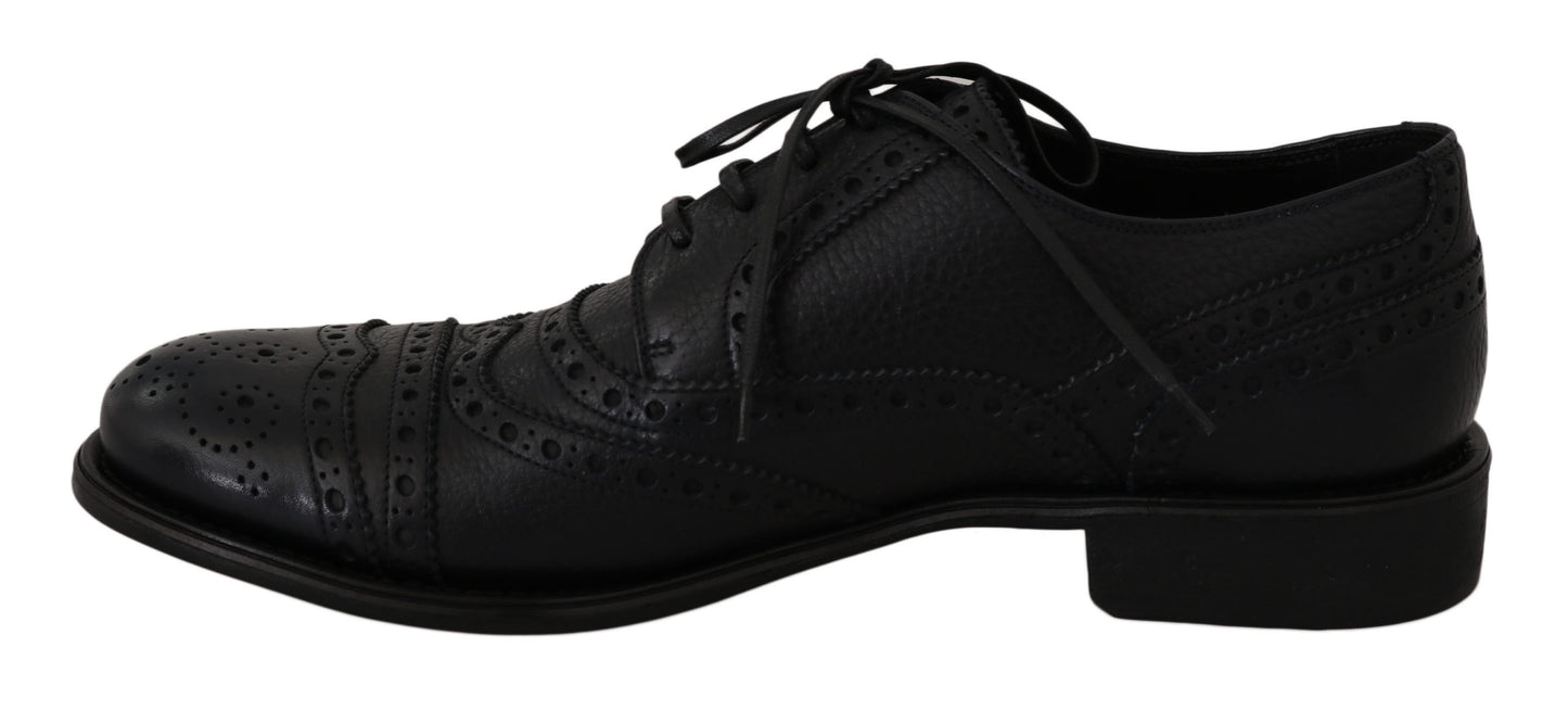 Zapatos de vestir Oxford con puntera de piel azul Dolce & Gabbana