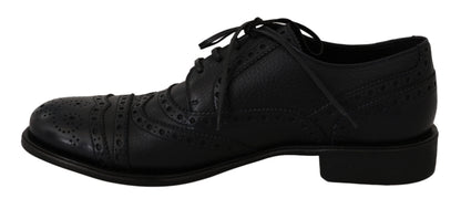 Zapatos de vestir Oxford con puntera de piel azul Dolce & Gabbana