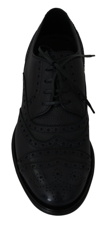 Zapatos de vestir Oxford con puntera de piel azul Dolce & Gabbana