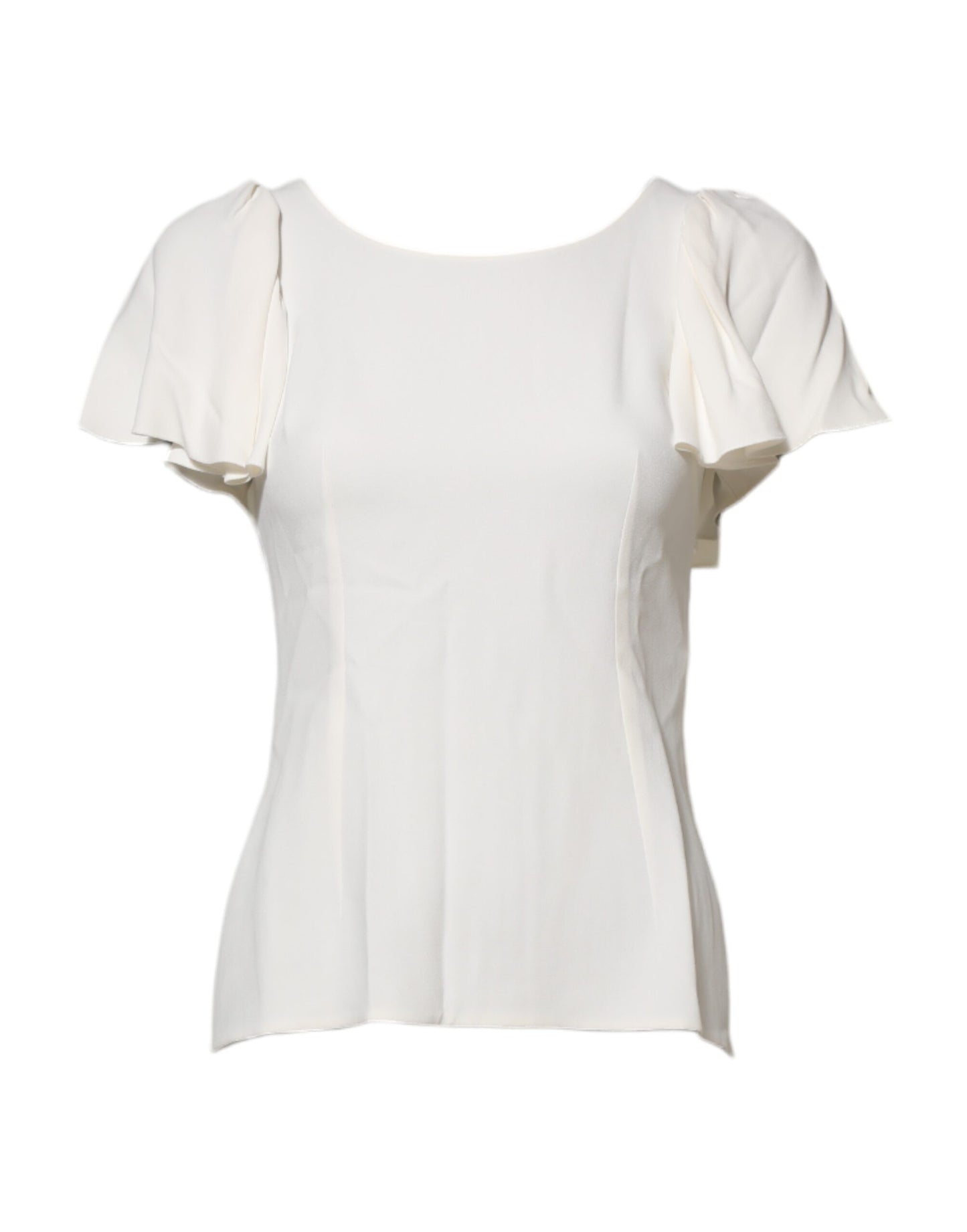 Top blusa de manga corta y cuello redondo blanco de Dolce & Gabbana