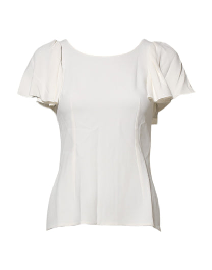 Top blusa de manga corta y cuello redondo blanco de Dolce & Gabbana