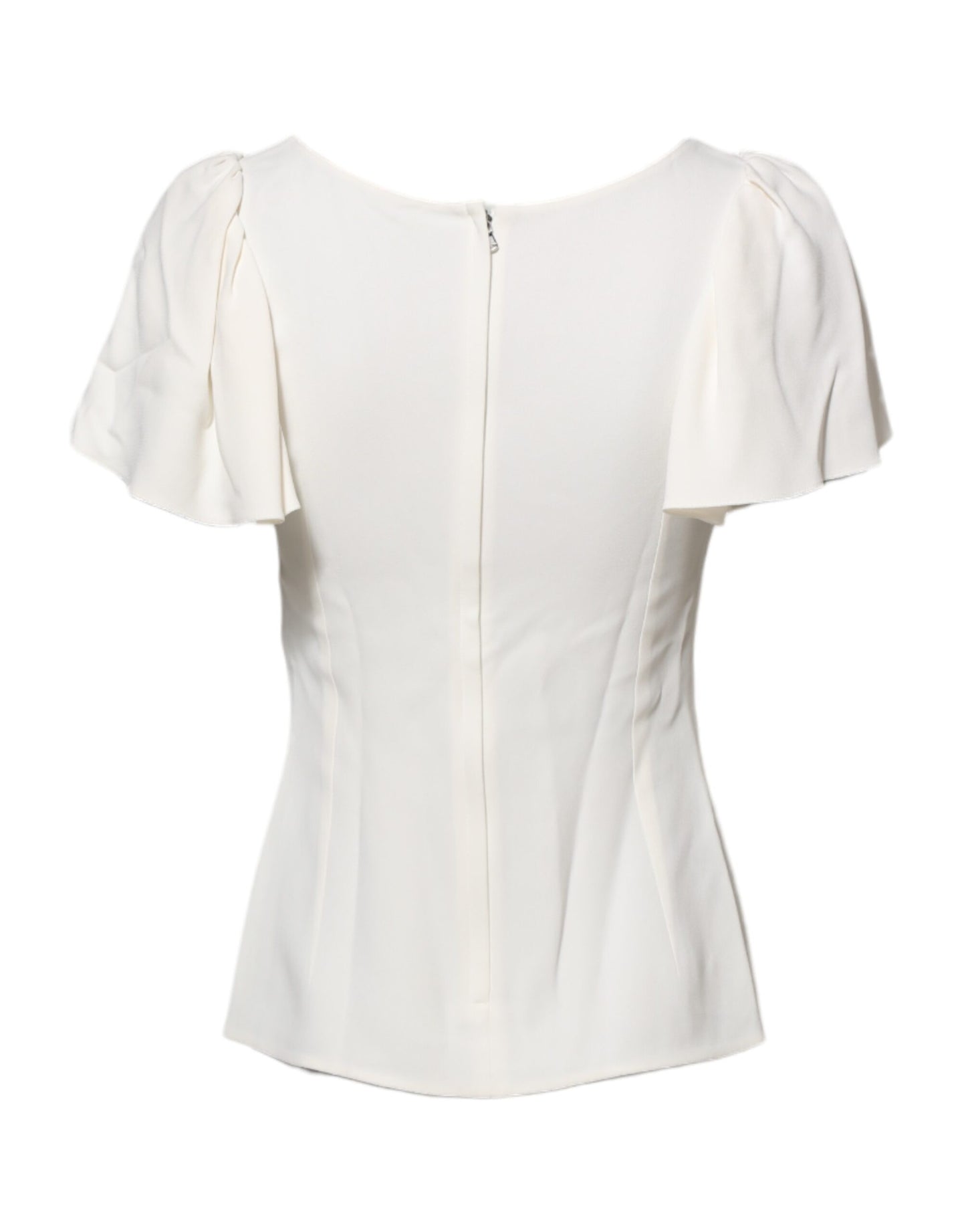 Top blusa de manga corta y cuello redondo blanco de Dolce & Gabbana