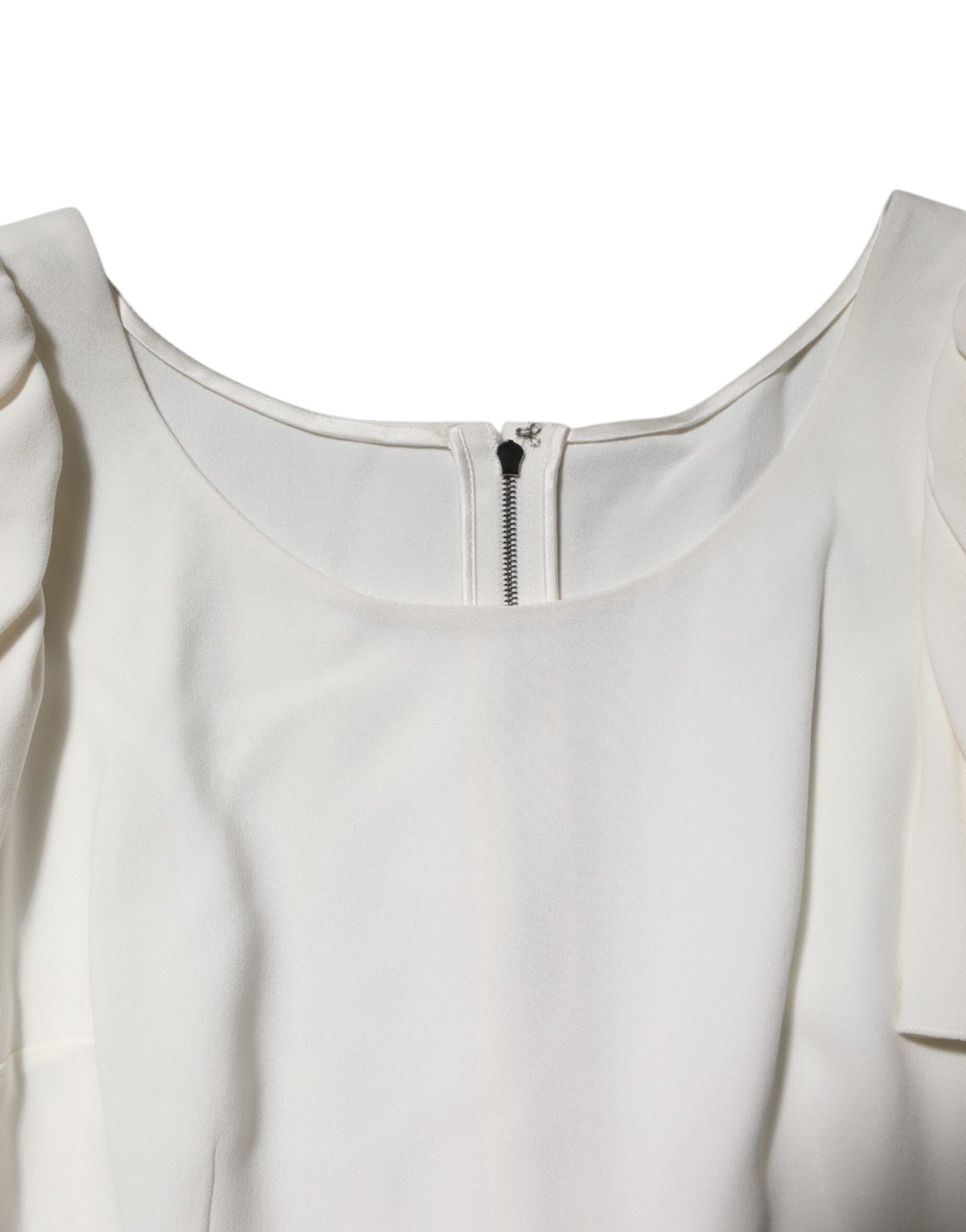 Top blusa de manga corta y cuello redondo blanco de Dolce & Gabbana