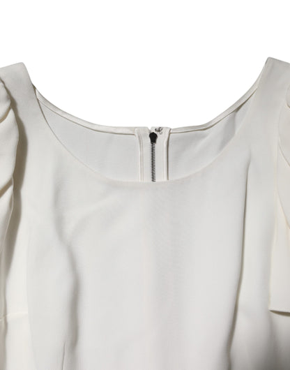 Top blusa de manga corta y cuello redondo blanco de Dolce & Gabbana