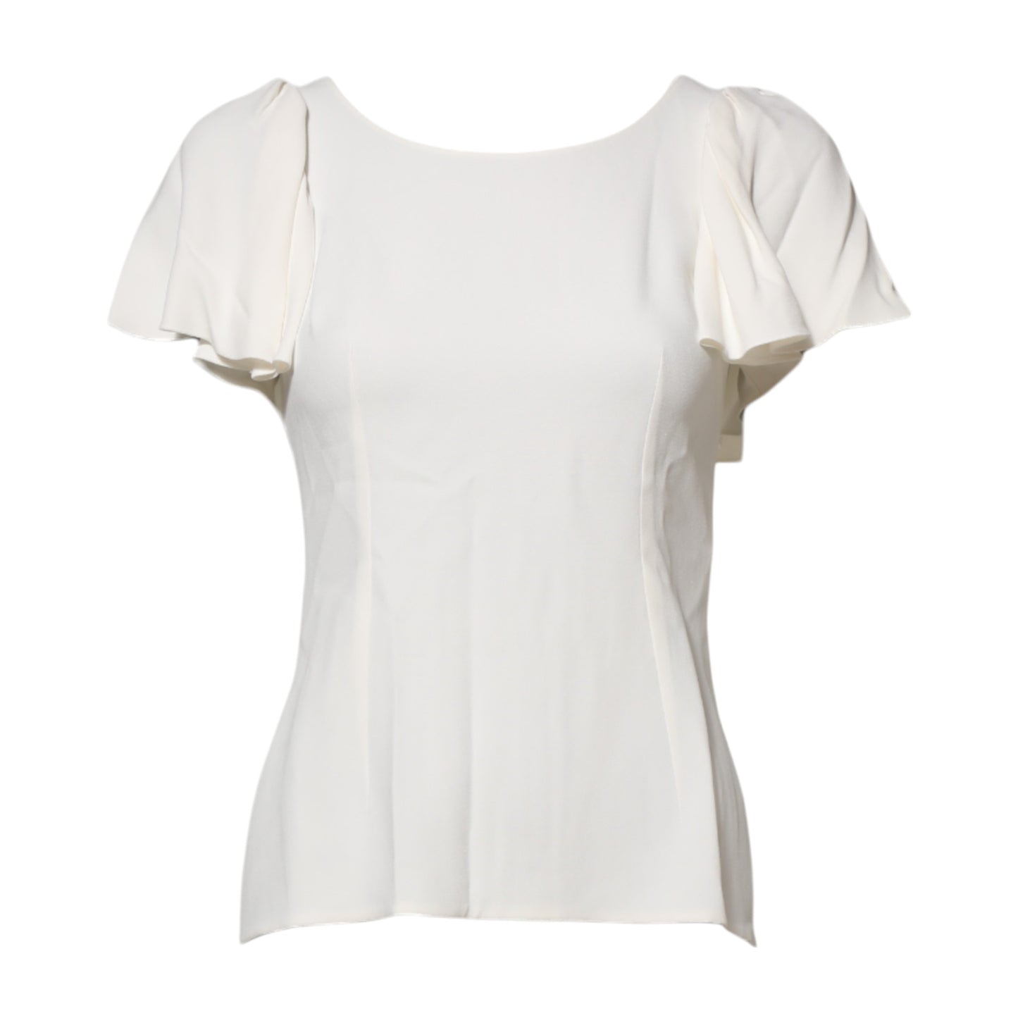 Top blusa de manga corta y cuello redondo blanco de Dolce & Gabbana