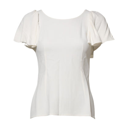 Top blusa de manga corta y cuello redondo blanco de Dolce & Gabbana