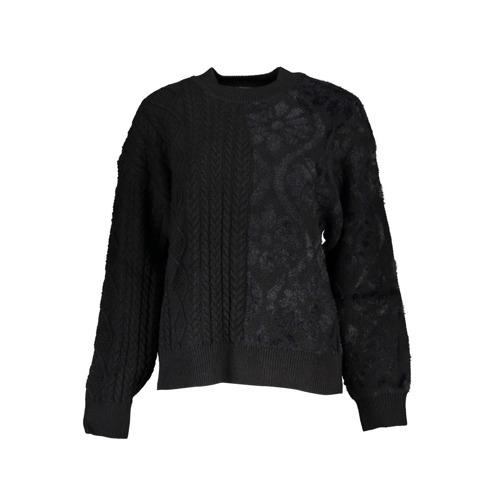Suéter Desigual de cuello alto de algodón negro para mujer