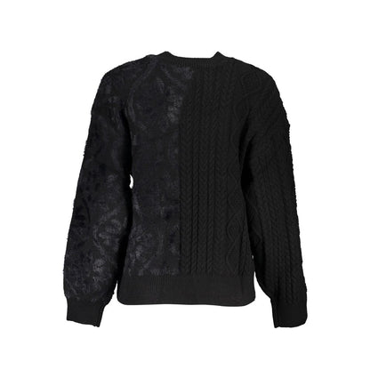 Suéter Desigual de cuello alto de algodón negro para mujer