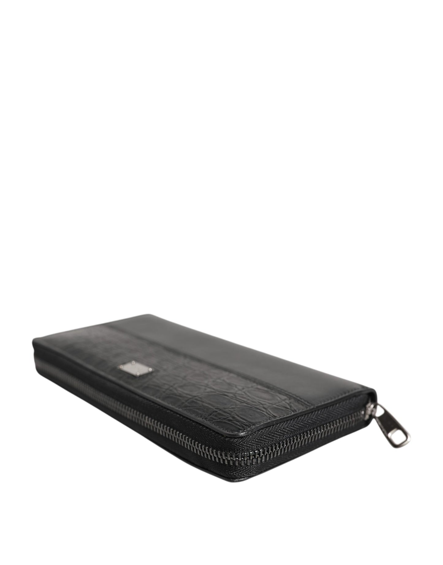 Cartera Continental Grande Dolce & Gabbana de Piel Negra con Placa del Logo y Cremallera
